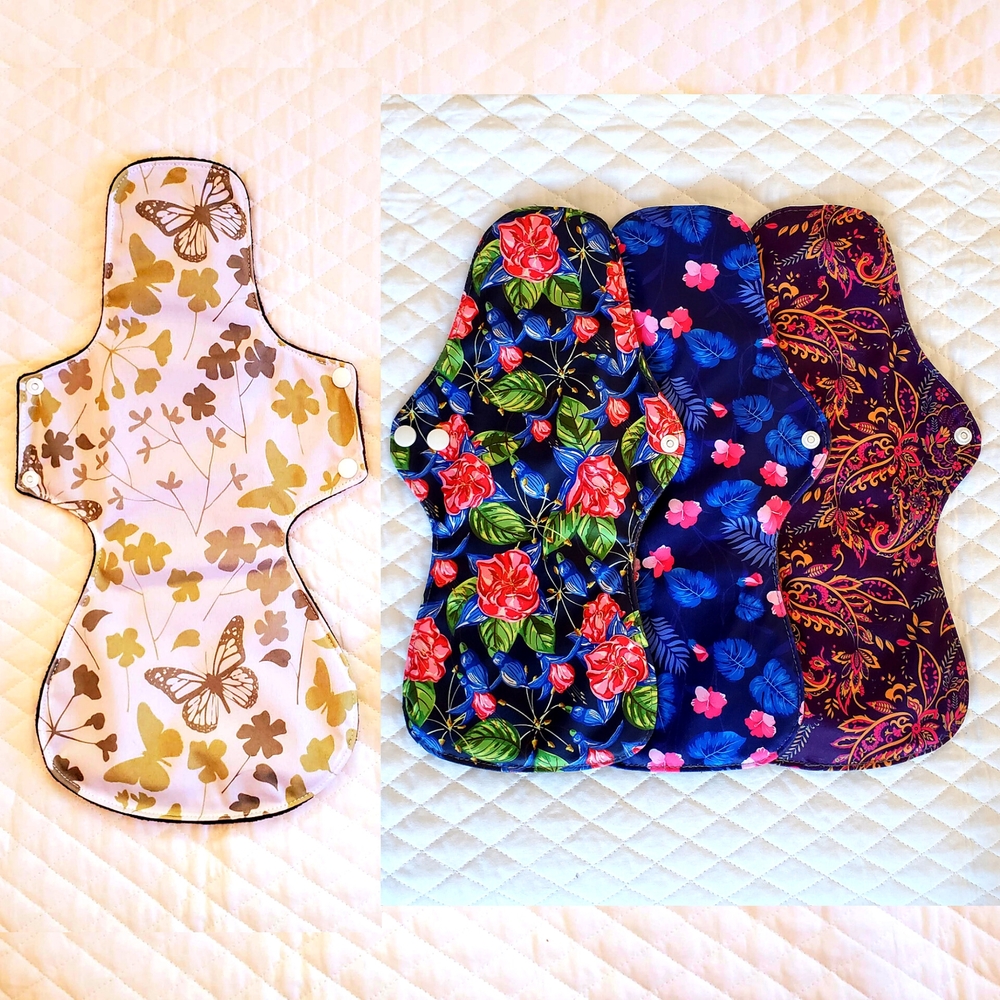 1 XXL - 3 XL - Reusable Menstrual Pad Bundle - Absorbent Bamboo Charcoal